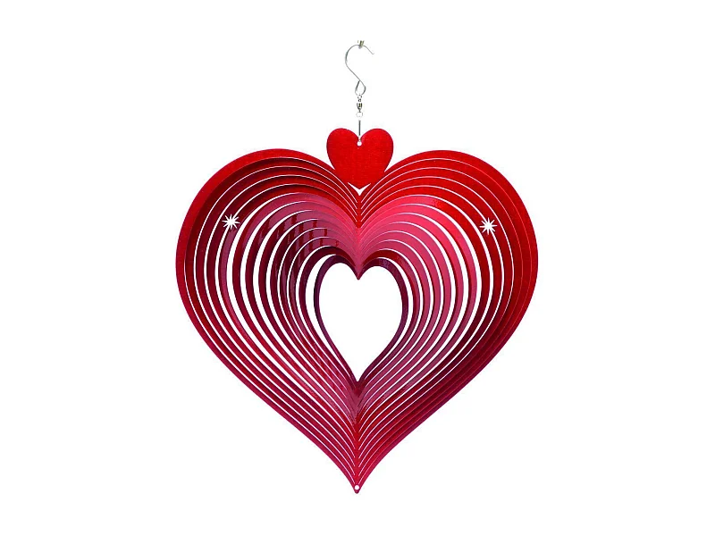 Mobile à vent coeur rouge Grand modèle