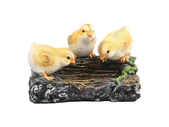 Poussins sur branche en résine 22.5 x 15 x 11 cm