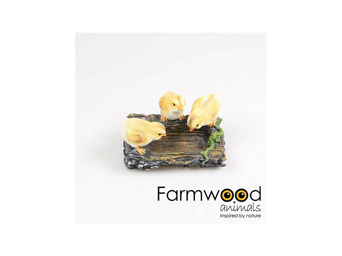 Poussins sur branche en résine 22.5 x 15 x 11 cm