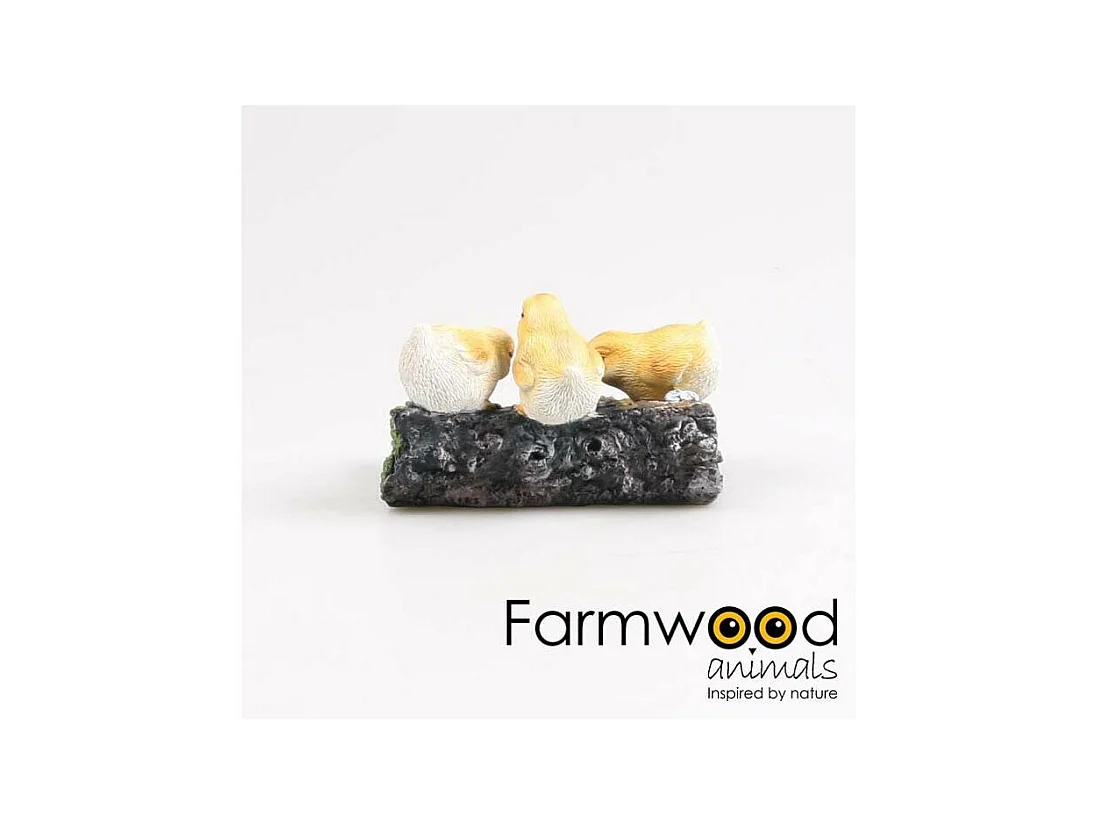 Poussins sur branche en résine 22.5 x 15 x 11 cm