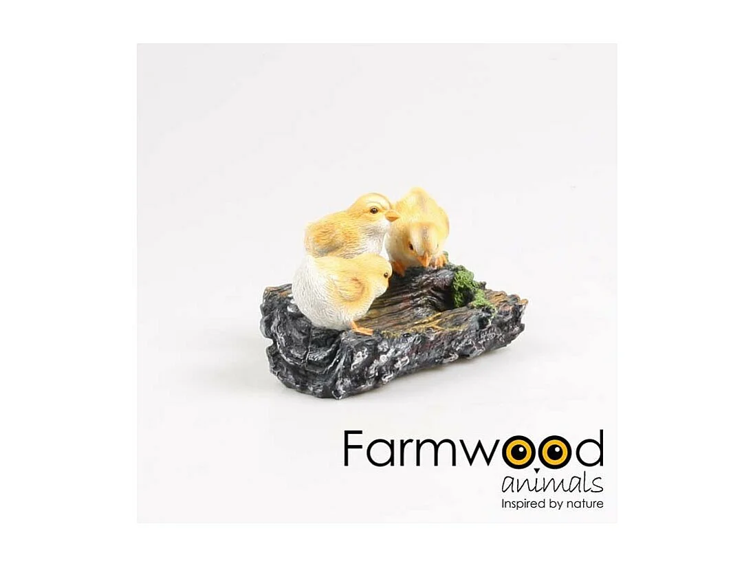 Poussins sur branche en résine 22.5 x 15 x 11 cm