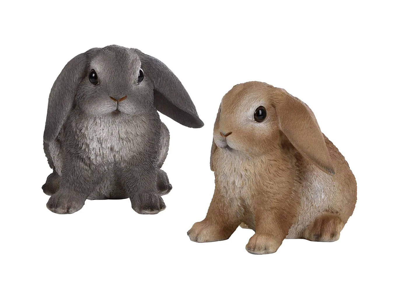 Lapin assis en résine 14 cm (Lot de 2)