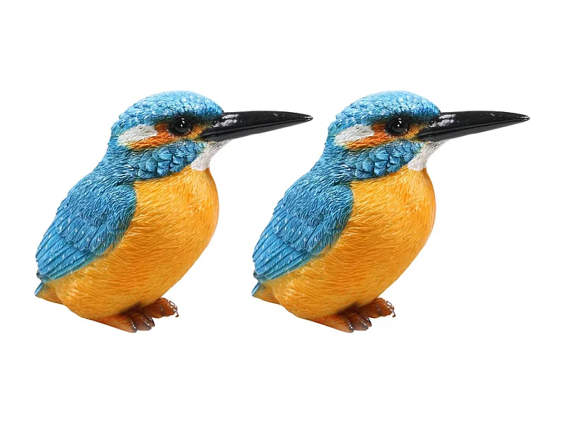 Oiseau martin pêcheur en résine 12.5 x 6 x 10 cm (Lot de 2)