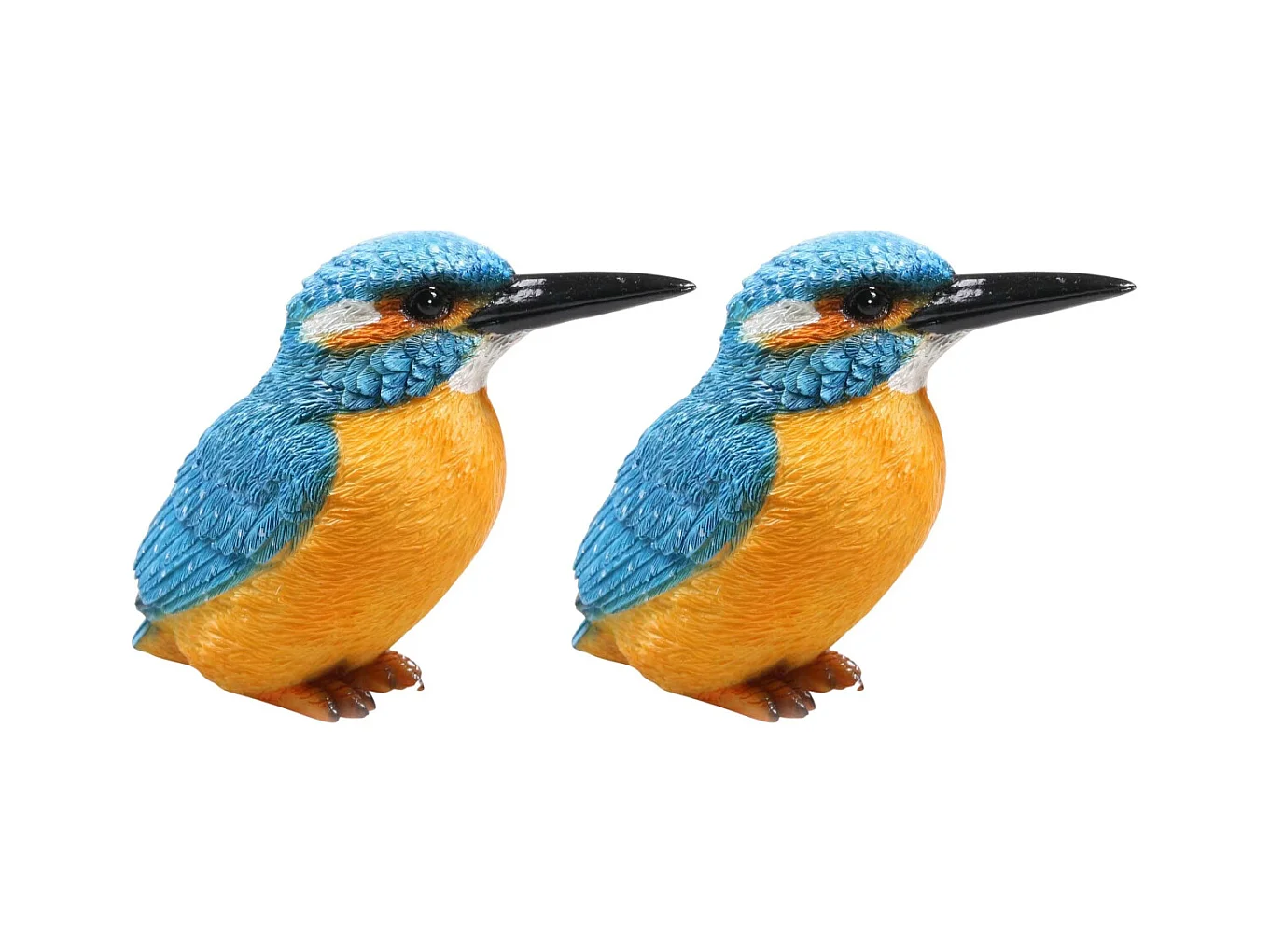 Oiseau martin pêcheur en résine 12.5 x 6 x 10 cm (Lot de 2)