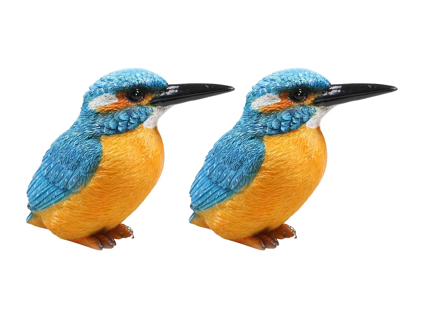 Oiseau martin pêcheur en résine 12.5 x 6 x 10 cm (Lot de 2)