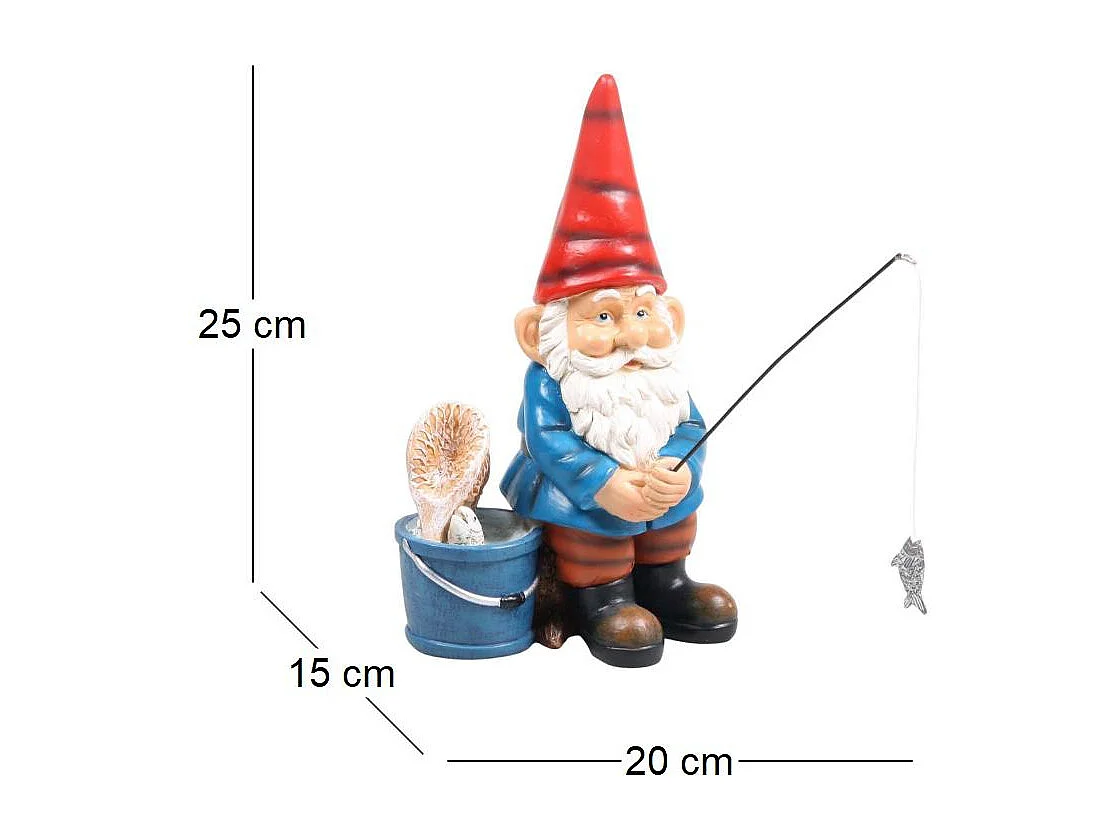 Gnome de jardin Pêche à la ligne