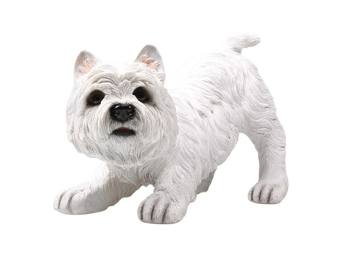 Chien west highland en résine 33 x 17 x 23 cm