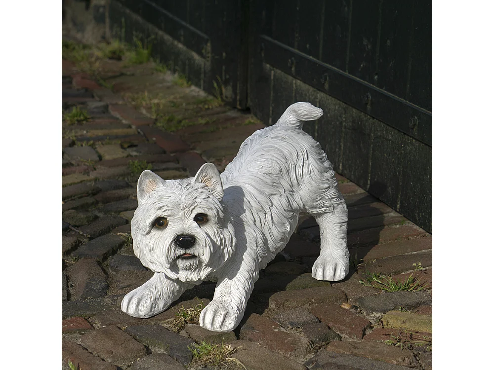 Chien west highland en résine 33 x 17 x 23 cm