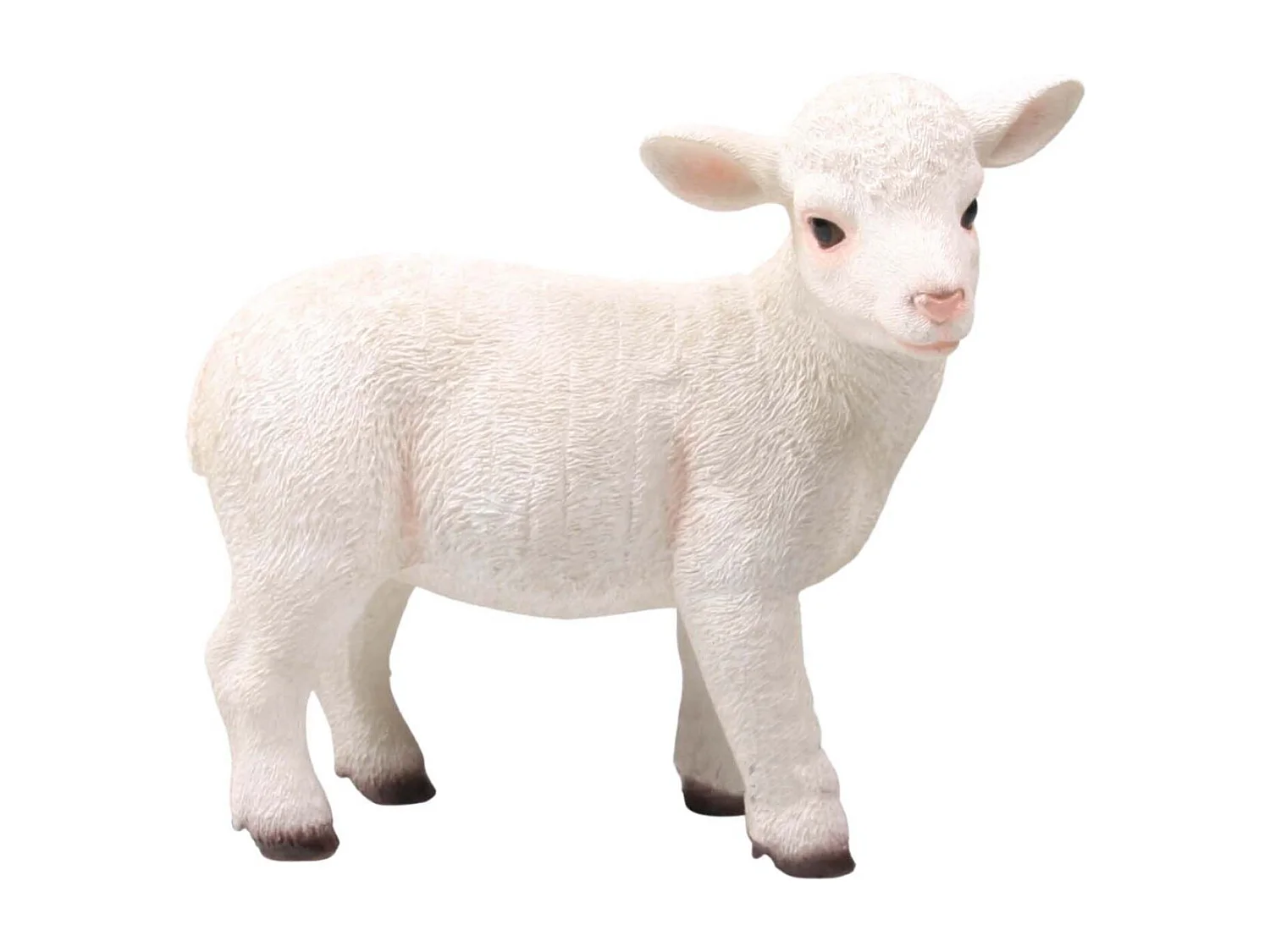 Agneau blanc en résine Debout - 21,5 x 11 x 19 cm