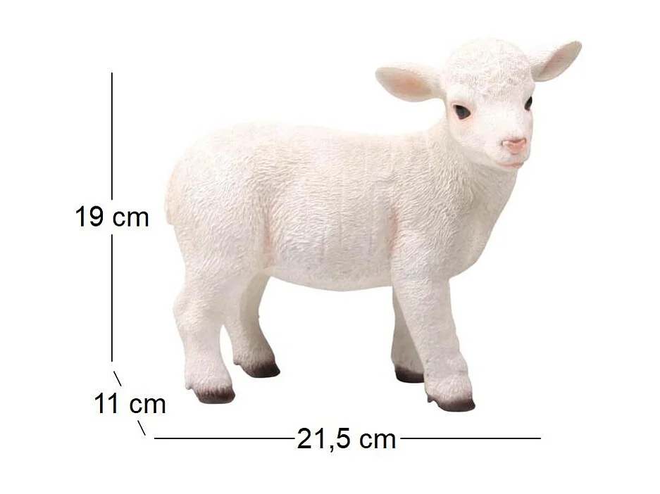 Agneau blanc en résine Debout - 21,5 x 11 x 19 cm