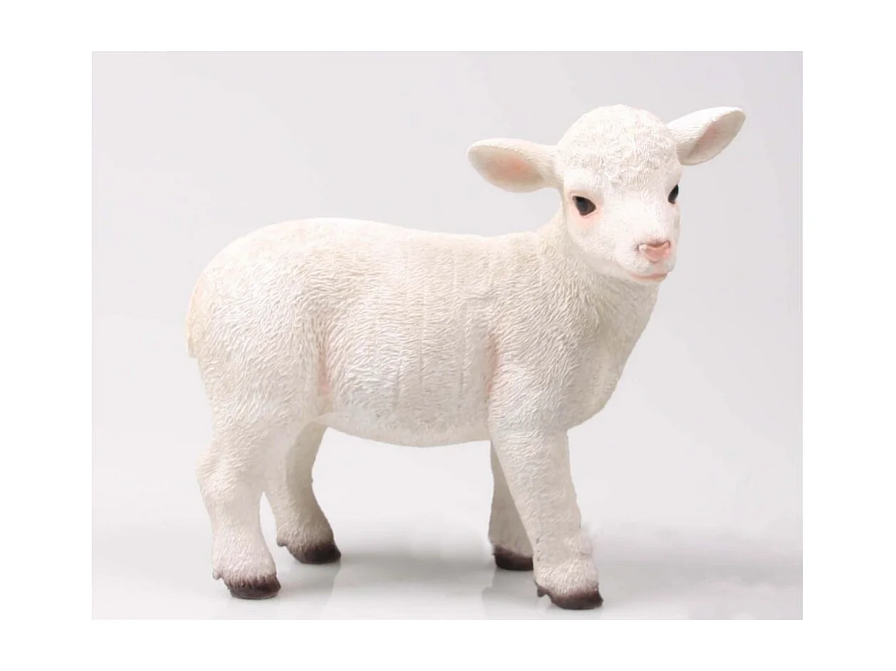 Agneau blanc en résine Debout - 21,5 x 11 x 19 cm