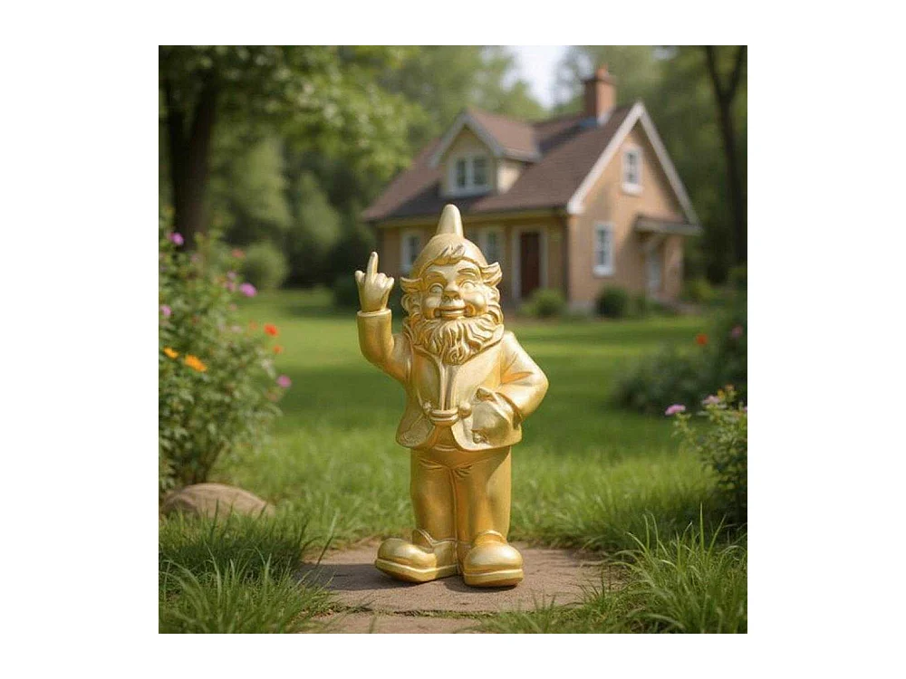 Nain de jardin en résine F*ck 16 x 12 x 32 cm