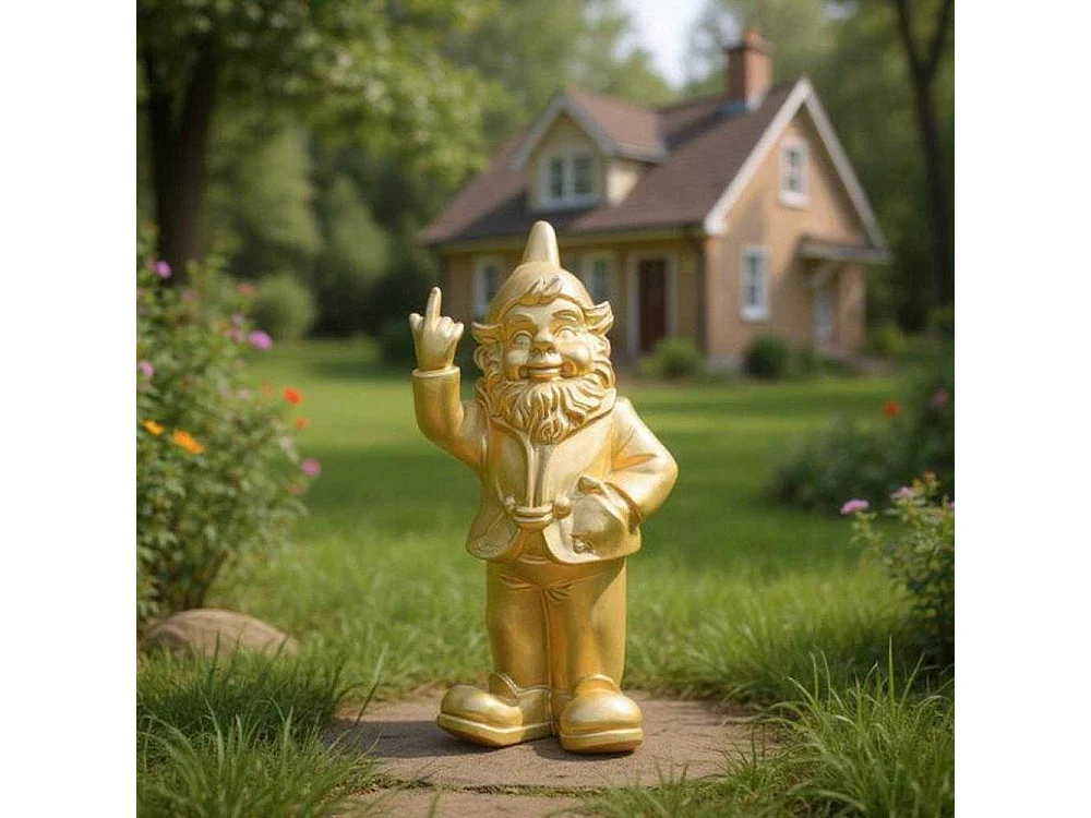 Nain de jardin en résine F*ck 16 x 12 x 32 cm