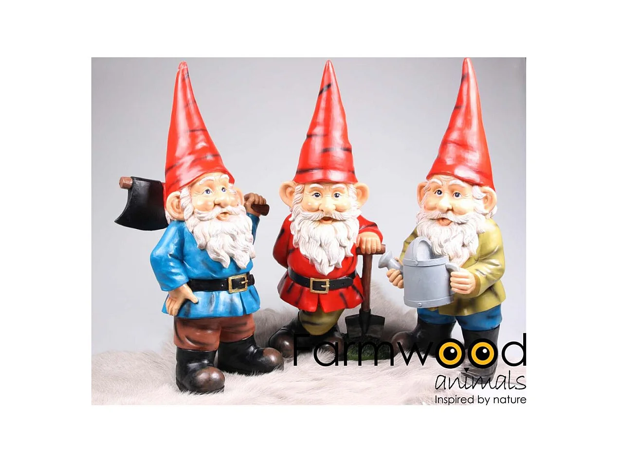 Nain de jardin avec hache en résine André L