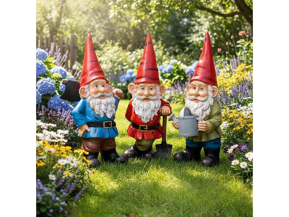 Gnomo de jardín con hacha en resina André L