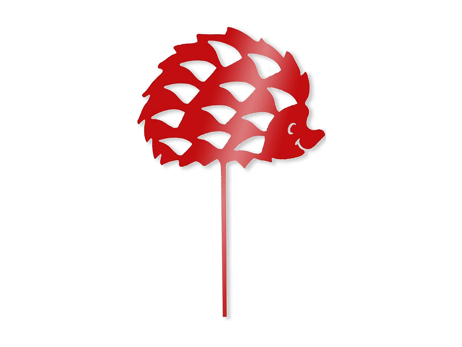 Igelfigur auf Stab aus gefärbtem Eisen