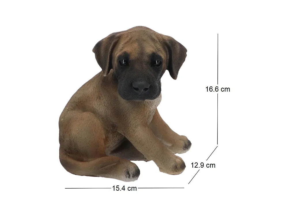 Chiot dogue allemand assis en résine