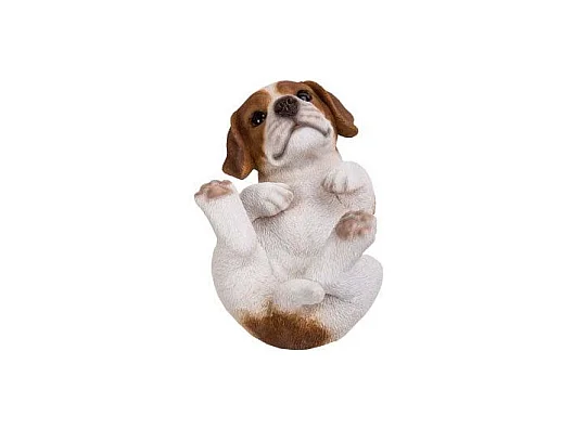 Bébé Jack russel sur le dos en résine 19 cm