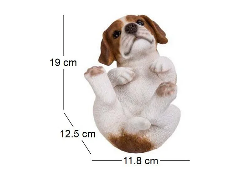 Bébé Jack russel sur le dos en résine 19 cm