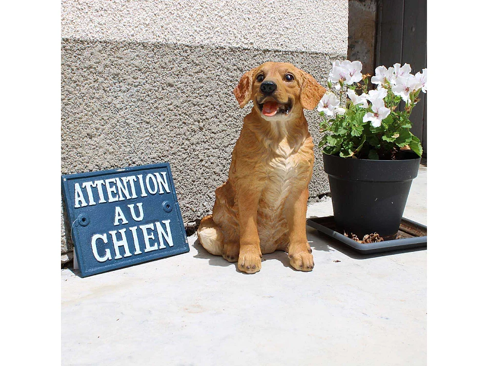 Cane Golden Retriever in resina Sitting