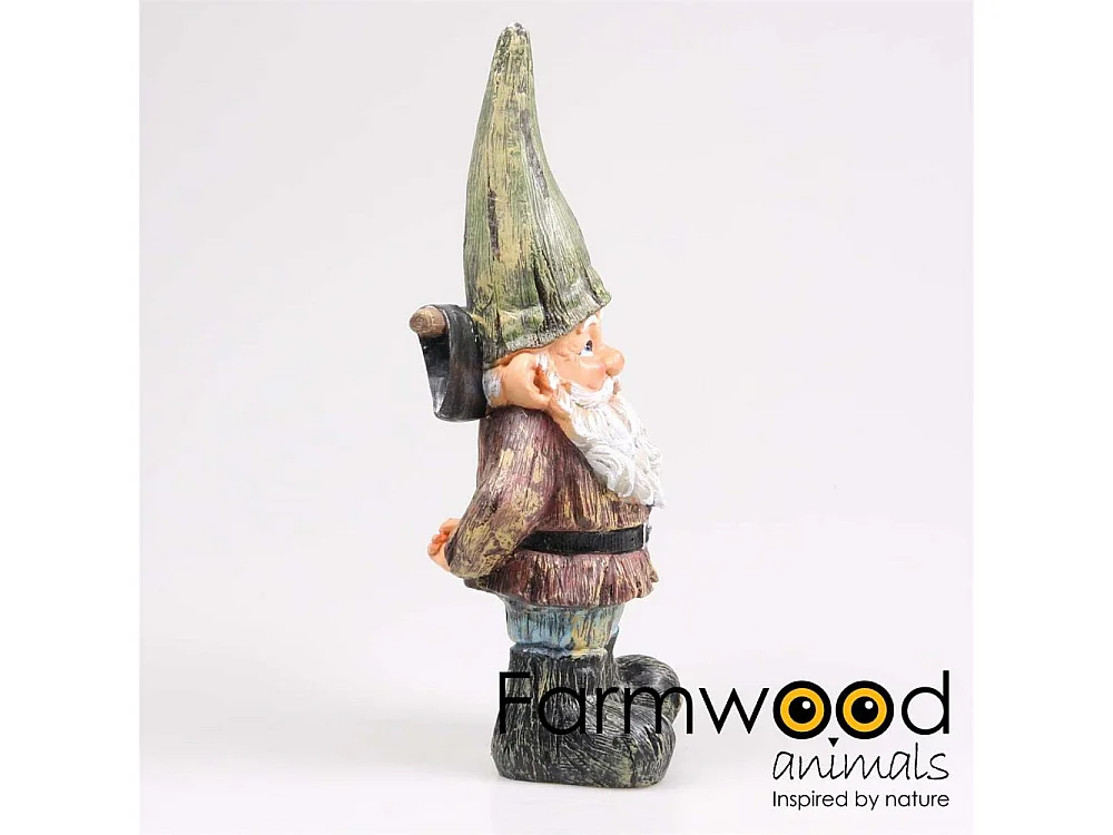 Nain de jardin en résine jardinier 40 cm Hache