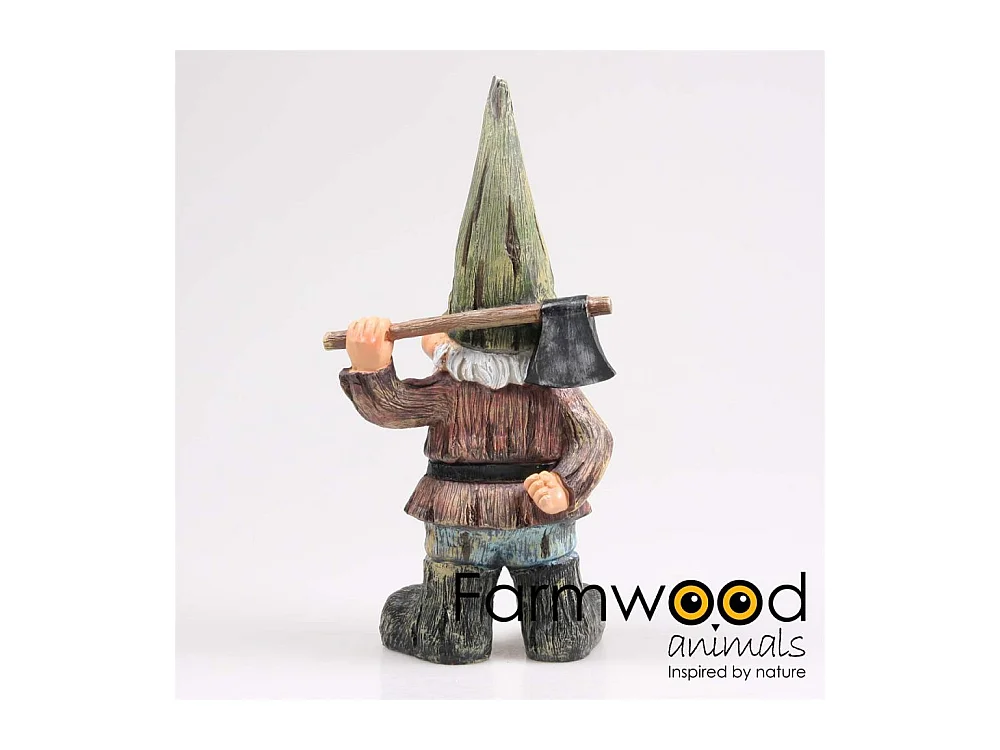 Nain de jardin en résine jardinier 40 cm Hache
