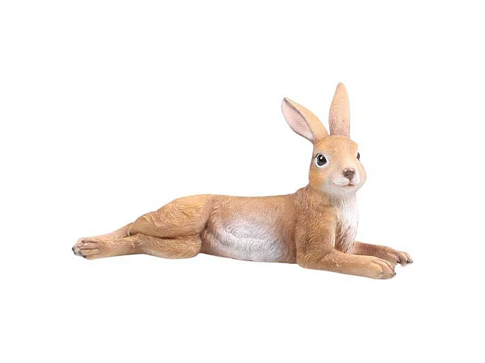 Lièvre réaliste en résine Allongé
