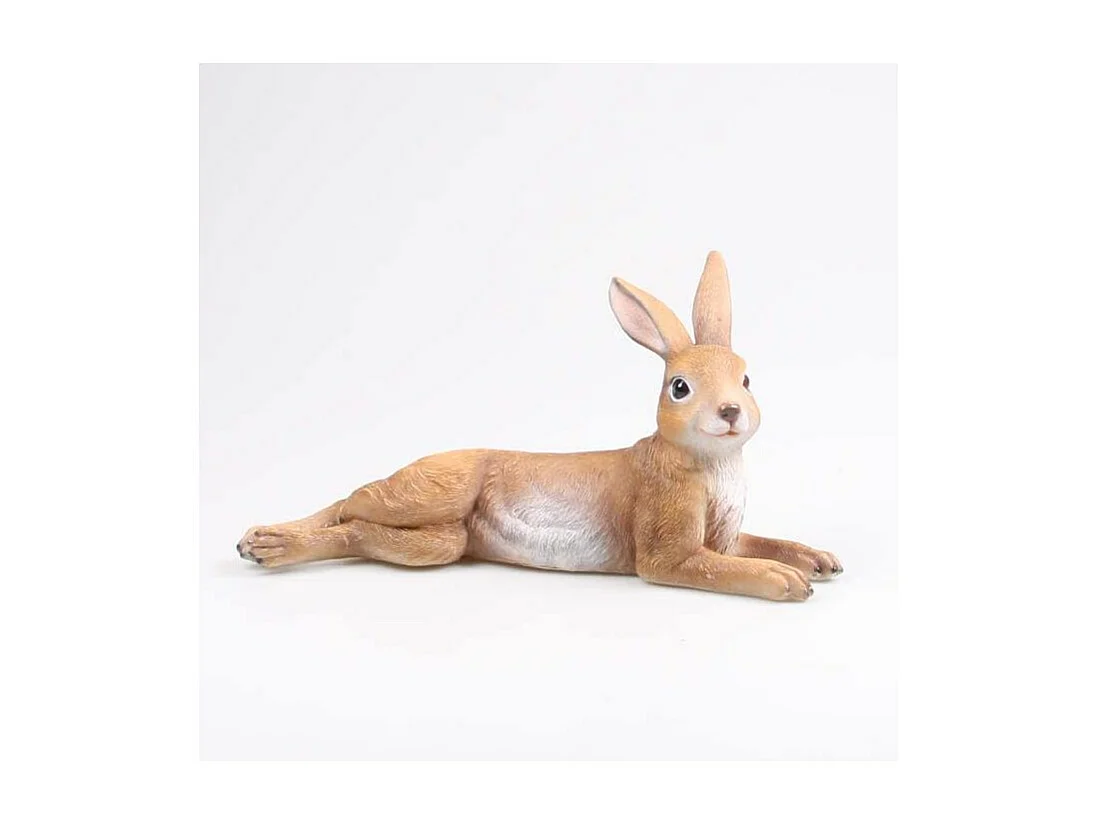 Lièvre réaliste en résine Allongé