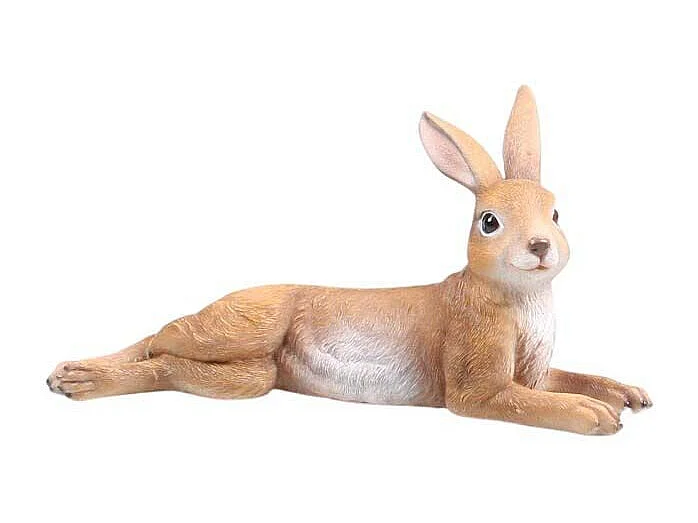 Lièvre réaliste en résine Allongé
