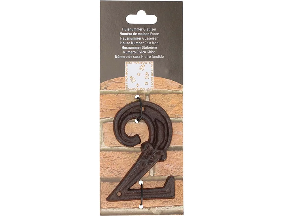 Numéro de maison en fonte Chiffre 2