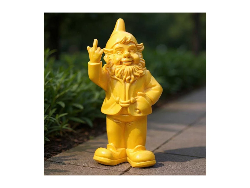 Nain de jardin en résine F*ck 16 x 12 x 32 cm