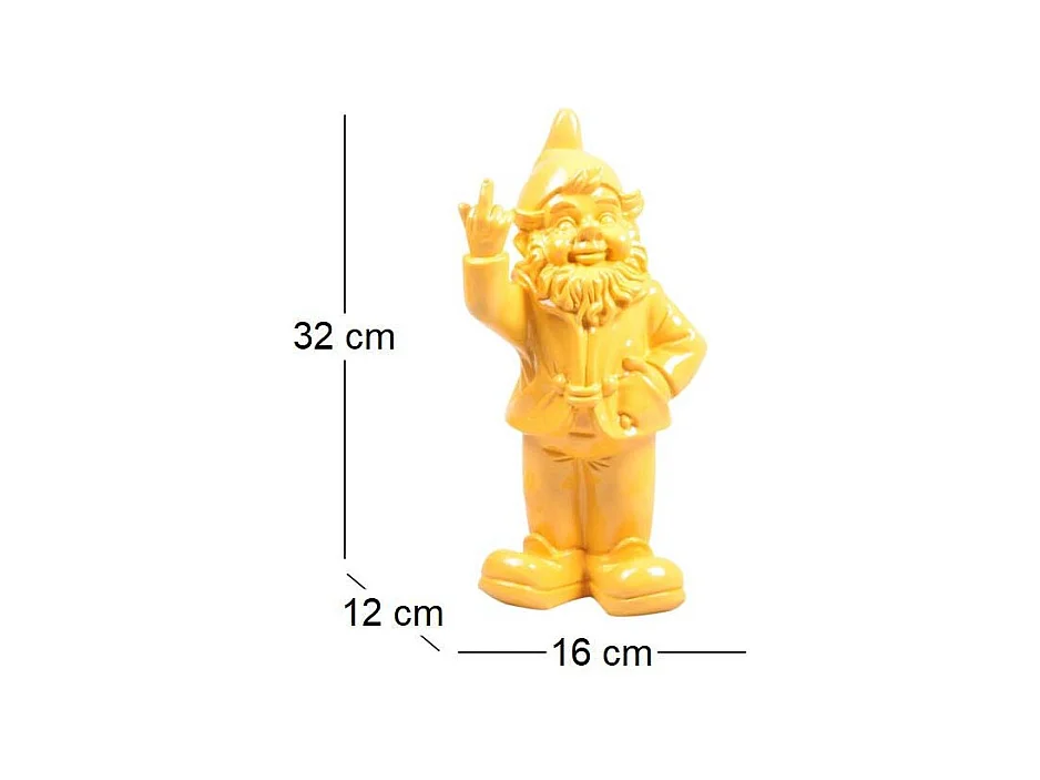 Nain de jardin en résine F*ck 16 x 12 x 32 cm