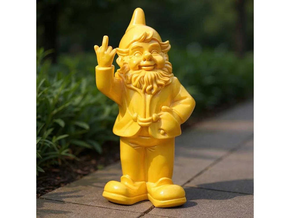 Nain de jardin en résine F*ck 16 x 12 x 32 cm