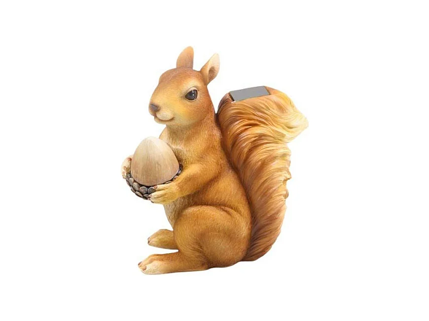 Ecureuil en résine avec gland lumineux