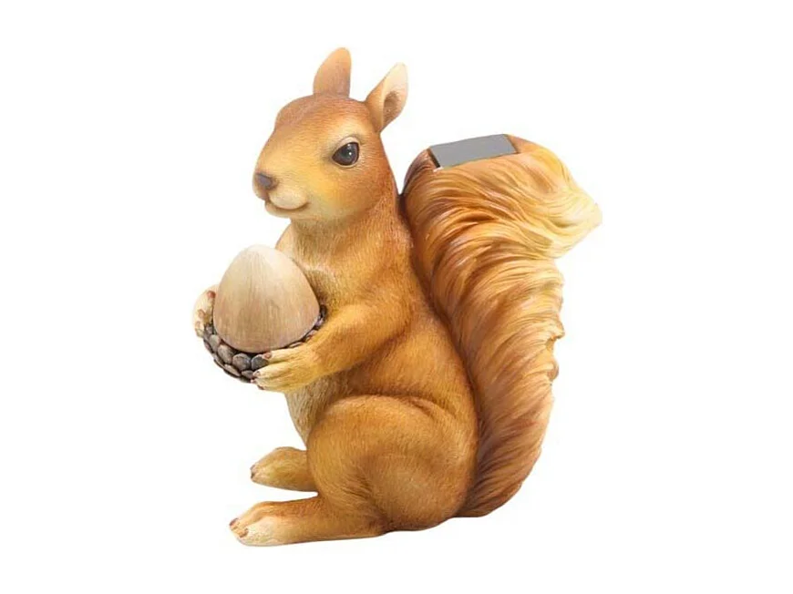 Ecureuil en résine avec gland lumineux