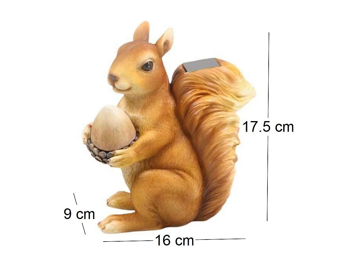 Ecureuil en résine avec gland lumineux