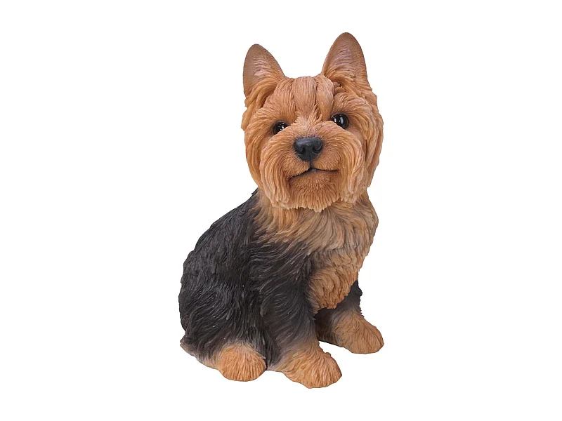 Yorkshire assis en résine 18 cm