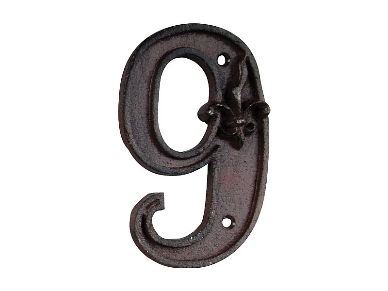 Numero civico in ghisa 9 11,4x7,2x1cm