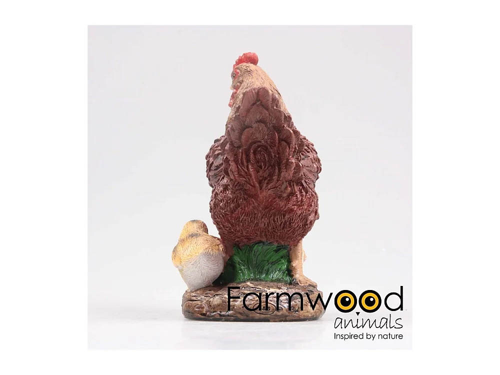 Henne mit Küken aus Kunstharz 15 x 11 x 20 cm