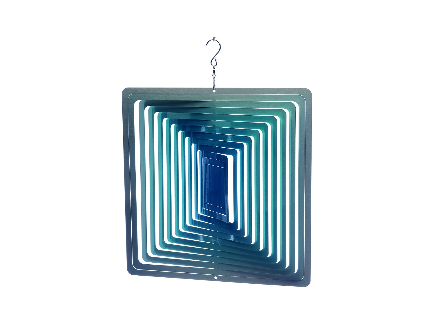 Mobile à vent carré bleu 30cm Grand modèle