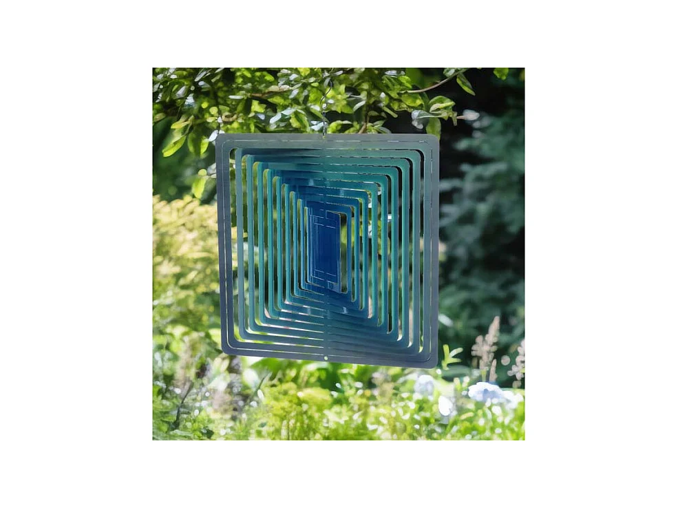 Mobile à vent carré bleu 30cm Grand modèle