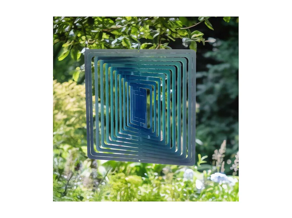 Mobile à vent carré bleu 30cm Grand modèle