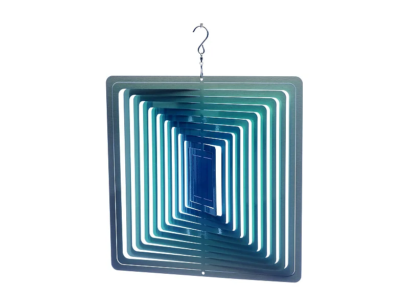 Mobile à vent carré bleu 30cm Grand modèle