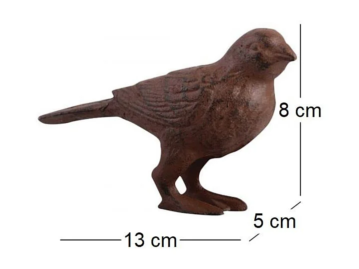 Deco de hierro fundido para pájaros 13x5x8cm