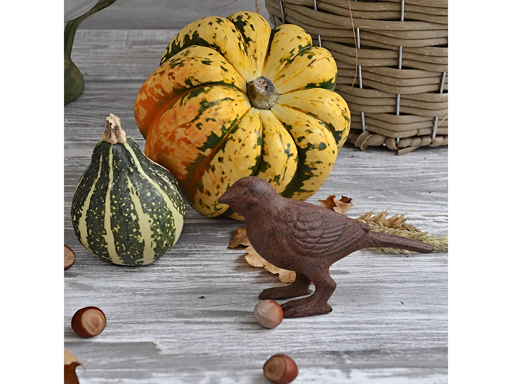 Oiseau déco en fonte