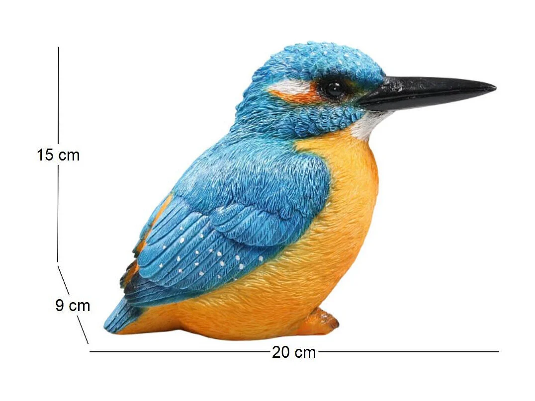 Oiseau martin pêcheur en résine 20 x 9 0x 15 cm