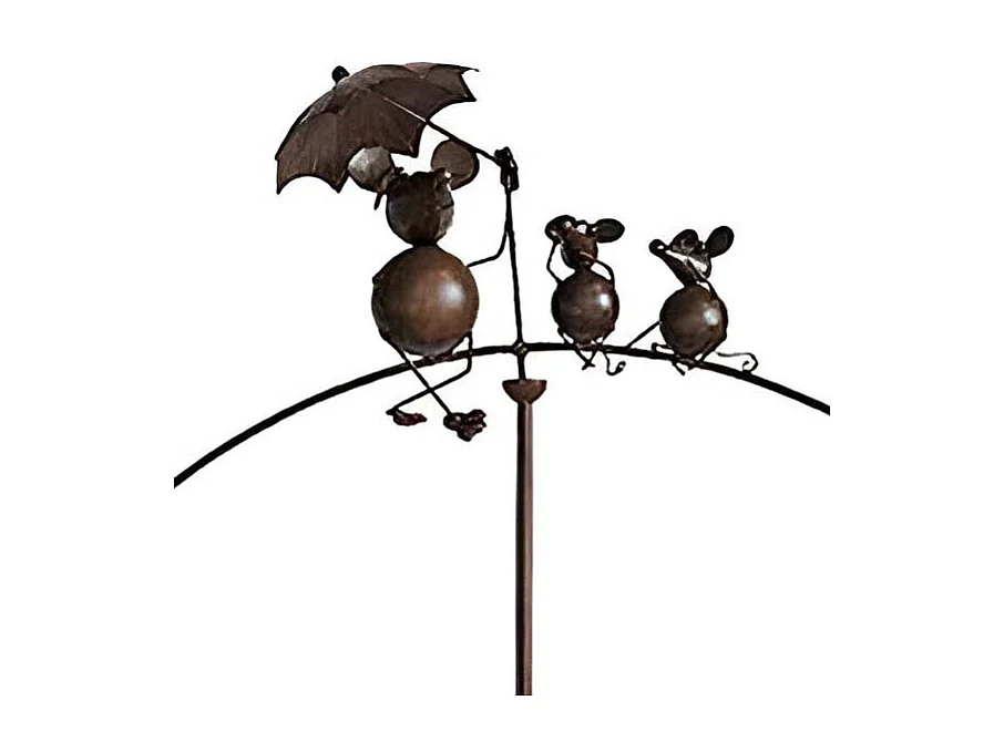Mobile de jardin en fer 3 souris