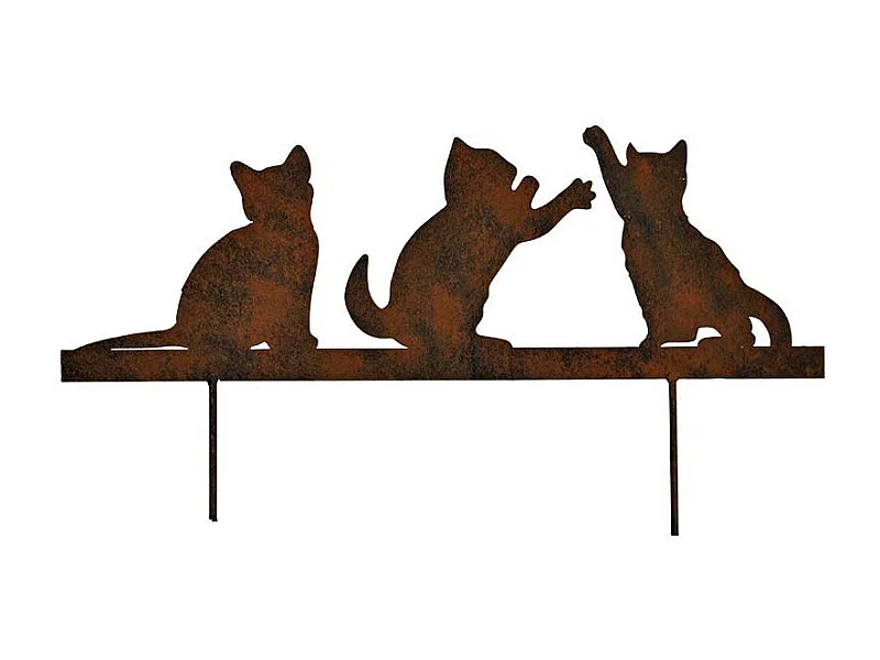Silhouette  3 chatons en fer  25 x 18 cm