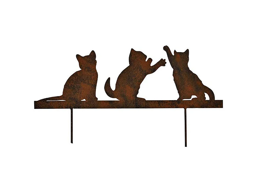 Silhouette  3 chatons en fer  25 x 18 cm