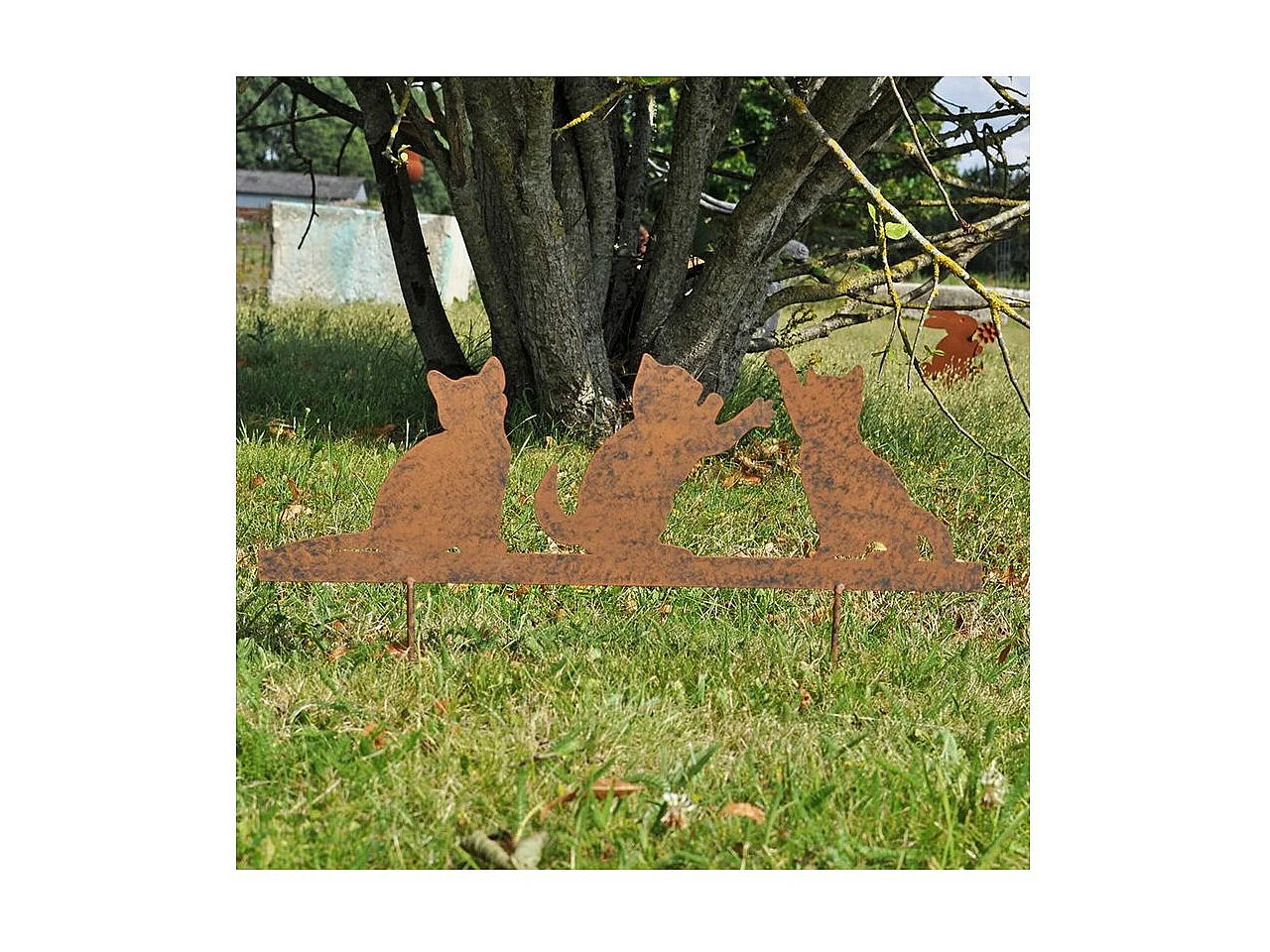 Silhouette  3 chatons en fer  25 x 18 cm